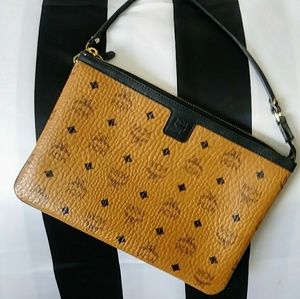 MCM Cognac Visetos/Galaxy lined Pouch
